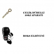 Desfabe Boxing Star 120x32 Cm Zincirli Boks Kum Torbası Siyah+Askı Aparatı+Boks Eldiveni
