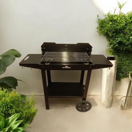 Wetterstein Tekerlekli Mangal, Metal Sehpalı/Raflı, Barbekü S MODEL