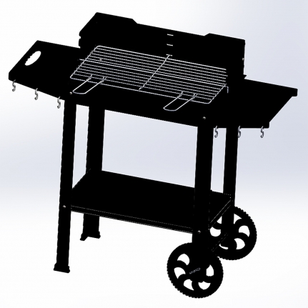 Wetterstein Tekerlekli Mangal, Metal Sehpalı/Raflı, Barbekü S MODEL