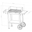 Wetterstein Tekerlekli Mangal, Metal Sehpalı/Raflı, Barbekü S MODEL
