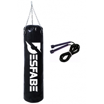 Desfabe Boxing Star 70x25 Cm Zincirli Boks Kum Torbası Siyah+Atlama İpi