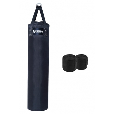 Desfabe Polydes 120x30 Cm Kolonlu Boks Kum Torbası Siyah+El Sargı Bandajı