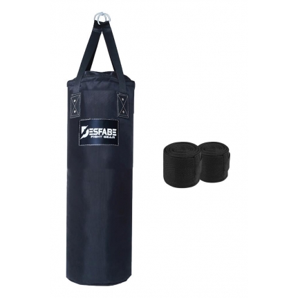 Desfabe Polydes 80x25 Cm Kolonlu Boks Kum Torbası Siyah+El Sargı Bandajı